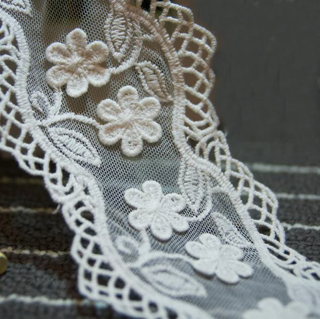 20Yards 8.5cm High Grade Water Soluble Cotton Embroidered Mesh Lace Trim 3D Flowers Floating Lace For Women Children Dress
20Yards 8.5cm High Grade Water Soluble Cotton Embroidered Mesh Lace Trim 3D Flowers Floating Lace For Women Children Dress