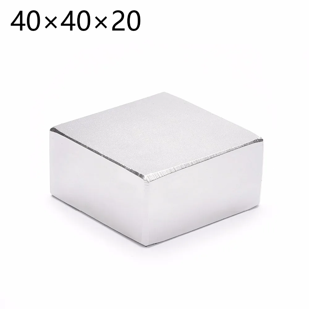 2 шт. бесплатная доставка 40*40*20 прочные Редкоземельные неодимовые магниты 40X40X20 мм