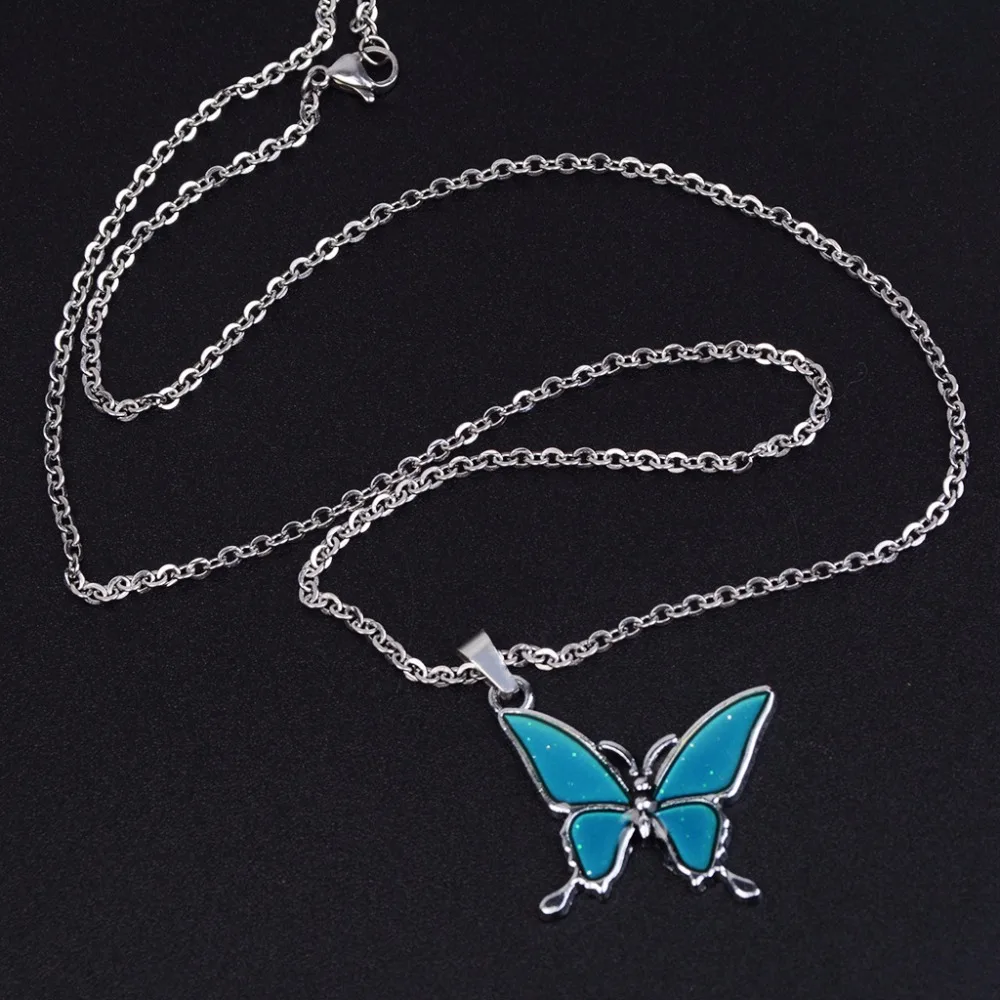 JUCHAO mood necklace women Temperature Control Color Change Butterfly Pendant Necklace Stainless Steel Chain Necklaces for Women
JUCHAO mood necklace women Temperature Control Color Change Butterfly Pendant Necklace Stainless Steel Chain Necklaces for Women