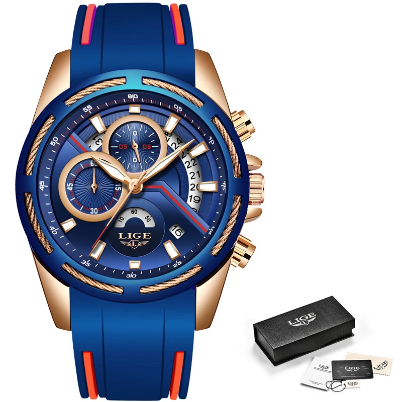Reloje New LIGE Fashion Mens Watches Top Brand Luxury Silicone Strap Chronograph Quartz Watch Men Casual Waterproof Sport Watch
Reloje New LIGE Fashion Mens Watches Top Brand Luxury Silicone Strap Chronograph Quartz Watch Men Casual Waterproof Sport Watch