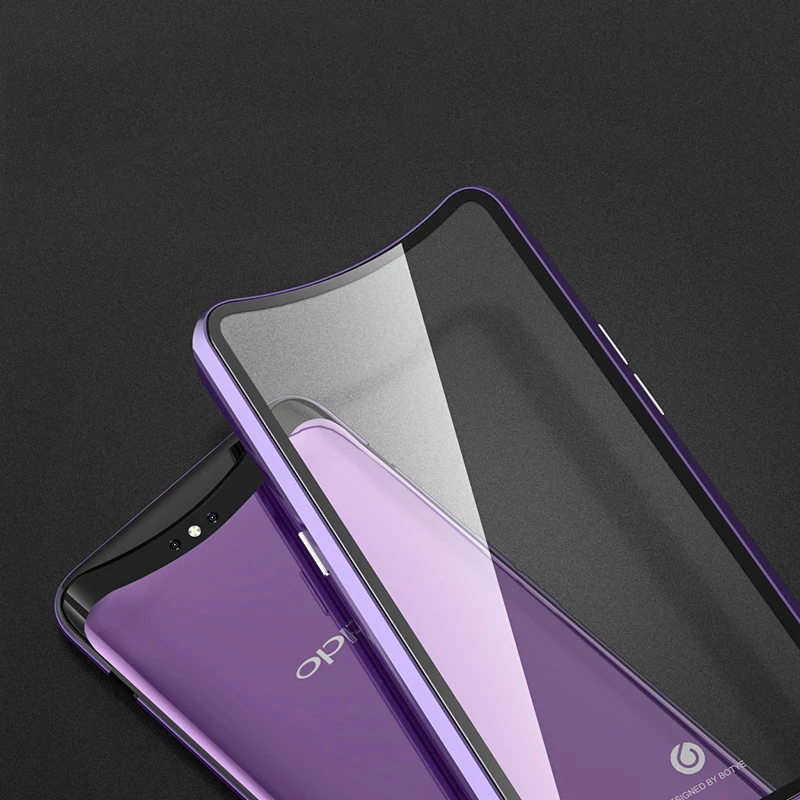 Original BOBYT Tempered Glass & Aluminum Metal Magnetic Case For Oppo Find X 360 Full Protection Back Cover |