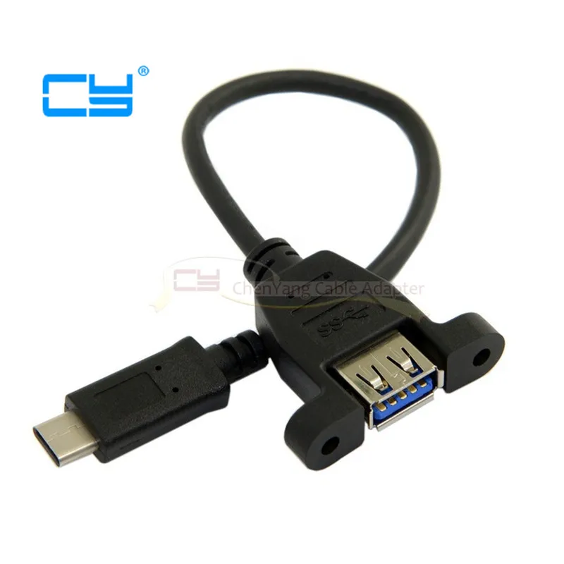 Type C USB-C USB3.1 Male to USB 3.0 A Female OTGCable Adapter with Panel Mount Screws 20cm
Type C USB-C USB3.1 Male to USB 3.0 A Female OTGCable Adapter with Panel Mount Screws 20cm
