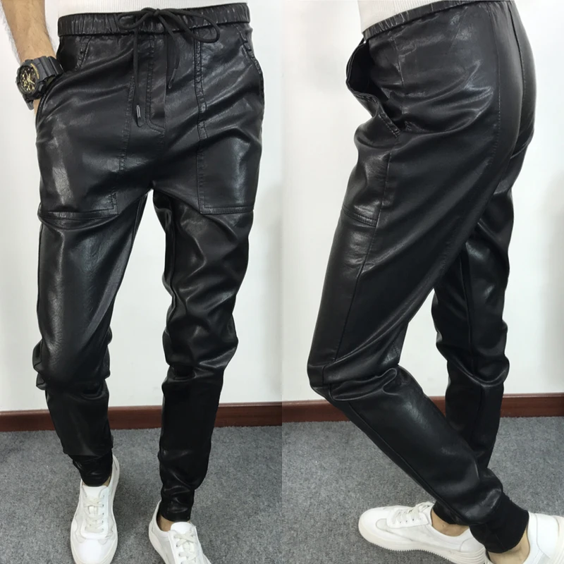 Mens Casual Fashion Punk Black PU Leather Baggy Pants Trousers Motorcycle Pencil Pants Casual Big Size F9
Mens Casual Fashion Punk Black PU Leather Baggy Pants Trousers Motorcycle Pencil Pants Casual Big Size F9