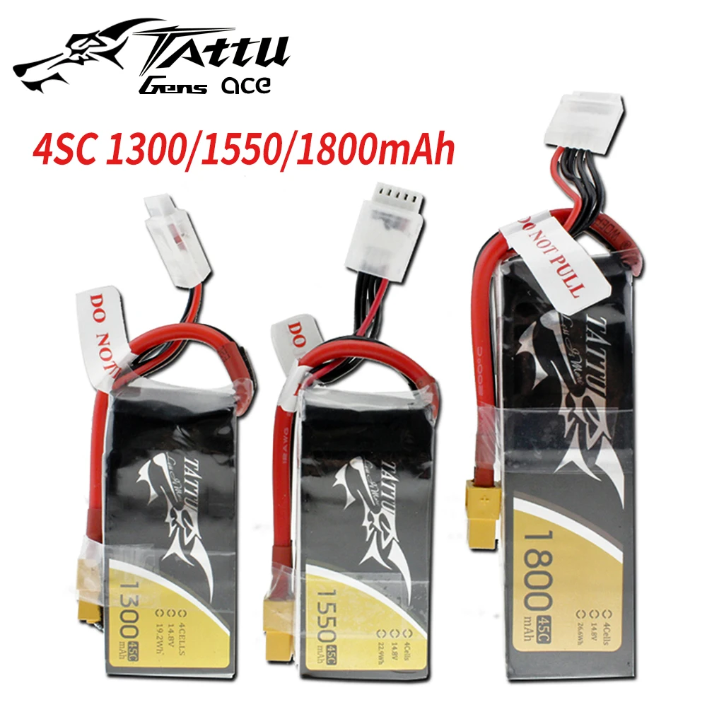 TATTU LiPo Battery 45C 4S 14.8V 1300mah 1550mah 1800mah with XT60 Plug for RC Helicopter Quadrocopter Drone FPV RC Battery
TATTU LiPo Battery 45C 4S 14.8V 1300mah 1550mah 1800mah with XT60 Plug for RC Helicopter Quadrocopter Drone FPV RC Battery