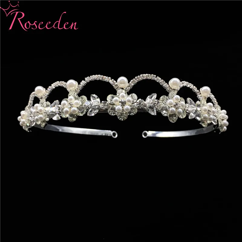 Romantic contracted Rhinestone Wedding Tiara Crystal Pearl bride Crown With the hair Hair wear flower girl Headband RE3092
Romantic contracted Rhinestone Wedding Tiara Crystal Pearl bride Crown With the hair Hair wear flower girl Headband RE3092