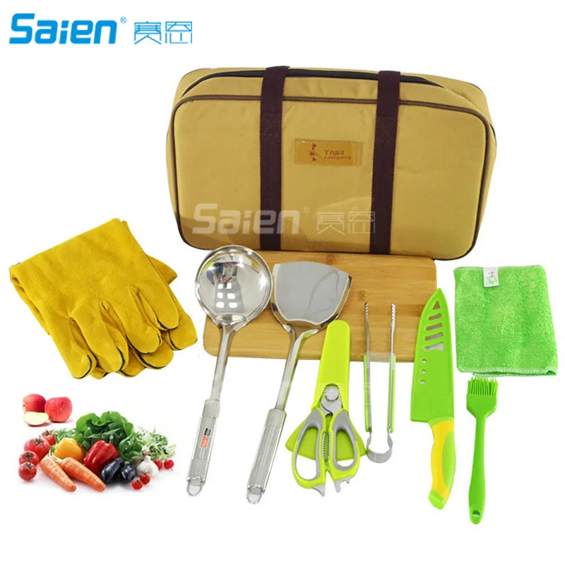 Camp Kitchen Utensil Organizer Travel Set - Portable 10 Piece BBQ Camping Cookware Utensils Travel Kit with Water Resistant
Camp Kitchen Utensil Organizer Travel Set - Portable 10 Piece BBQ Camping Cookware Utensils Travel Kit with Water Resistant