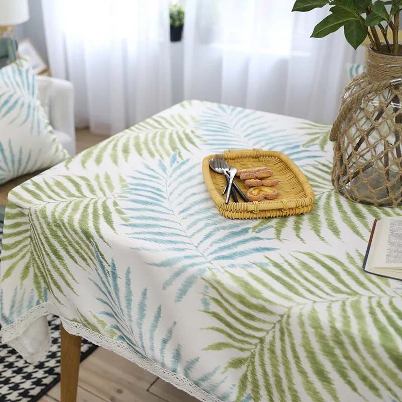 Country Style Table Cloth Big Green Leaves Printed Rectangular Table Cloth With Lace Edge Dinner Table Cover
Country Style Table Cloth Big Green Leaves Printed Rectangular Table Cloth With Lace Edge Dinner Table Cover