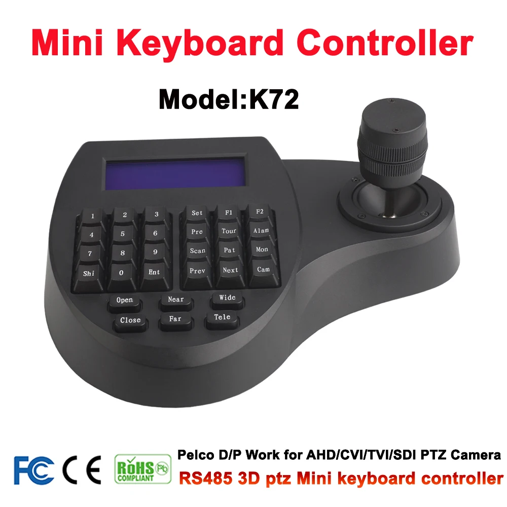 CCTV PTZ camera 3D Joystick Keyboard Controller PelcoP PelcoD RS485 Control for AHD TVI CVI SDI speed dome camera pan tilt zoom
CCTV PTZ camera 3D Joystick Keyboard Controller PelcoP PelcoD RS485 Control for AHD TVI CVI SDI speed dome camera pan tilt zoom