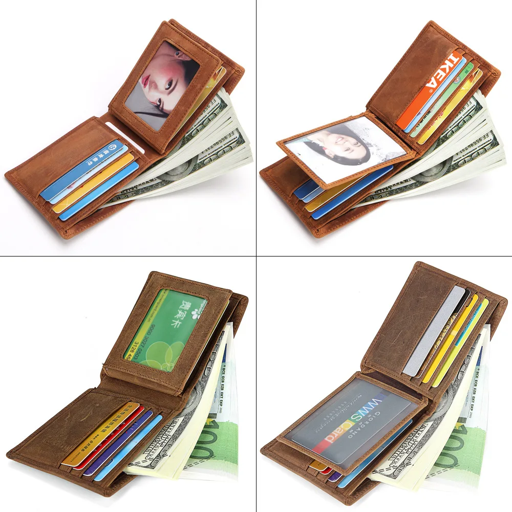 New Fashion Business Men's Wallets Crazy Horse Cow Genuine Leather Short Wallet High Quality Boy Brand Luxury Card Holder Purse
New Fashion Business Men's Wallets Crazy Horse Cow Genuine Leather Short Wallet High Quality Boy Brand Luxury Card Holder Purse
