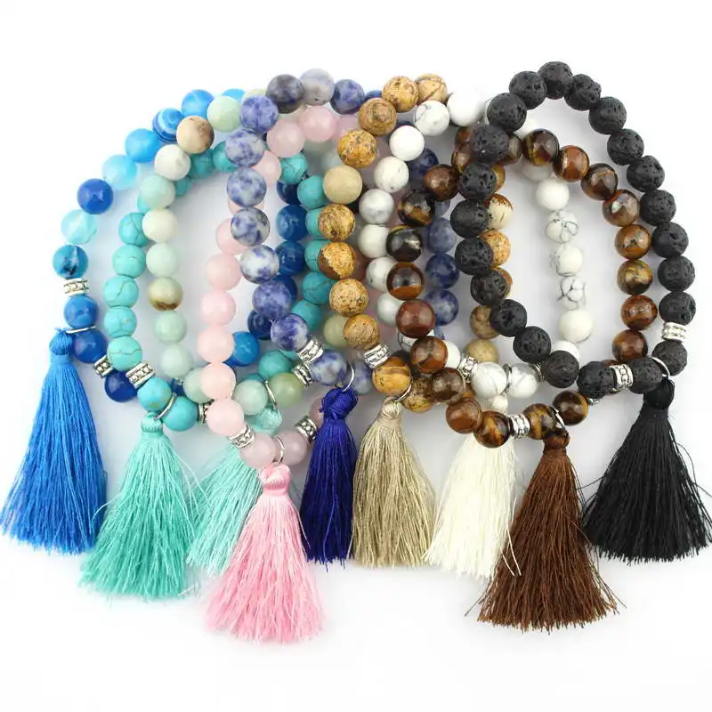 Natural Stone Strand Tassel Bracelets Elastic Beaded Bangles Tiger Eyes Mix Bracelet for Women Jewelry Wholesale
Natural Stone Strand Tassel Bracelets Elastic Beaded Bangles Tiger Eyes Mix Bracelet for Women Jewelry Wholesale