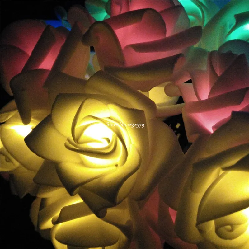 7M 50 LEDS Solar Powered Lights Rose Flower String Light For Christmas Wedding Halloween Patio Party Outdoor Indoor Decorations | Лампы и