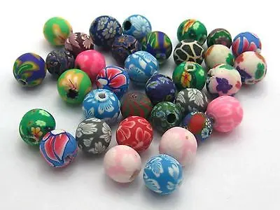 500 Mixed Colour Polymer Clay Round Beads 8mm (0.31") Spacer Jewelry Finding