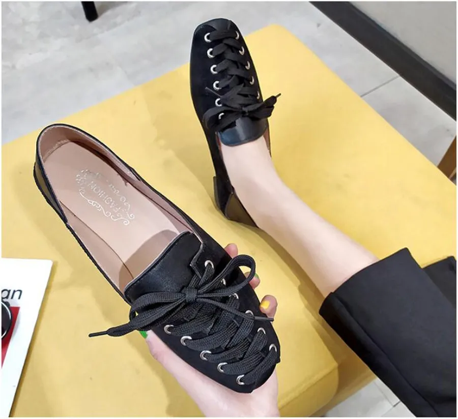 Shallow Lace Up Flat Single shoes Korean Wild Cross Straps Square Toe Shoes Women Square Head Flats Bottom Two Wear Mujer C56
Shallow Lace Up Flat Single shoes Korean Wild Cross Straps Square Toe Shoes Women Square Head Flats Bottom Two Wear Mujer C56