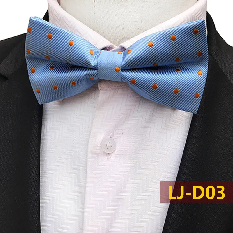 Blue Orange Polka Dot Men's Adjustable Silk Vintage Bow Tie Butterfly Bowtie Tuxedo Bows Groom Prom Party Men Accessories Gift |