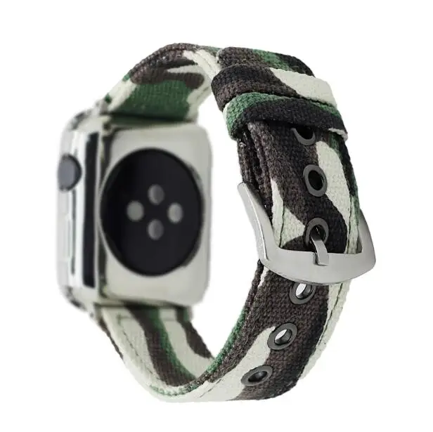 Камуфляжный холщовый ремешок для iWatch серии 4 3 2 1 спортивные наручные часы Apple Watch Band 42 мм 38 40 44 мм|Ремешки