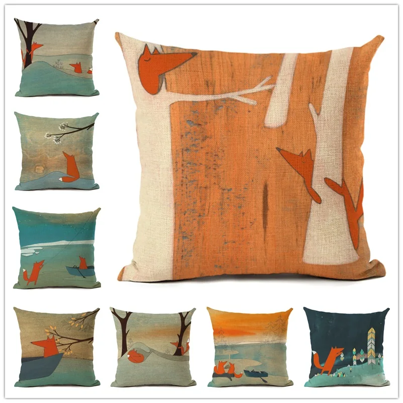 Cartoon Style Retro Animal Cushion Cover Lovely fox Decorative Sofa Throw Pillow Car Chair Home Decor Pillow Case almofadas
Cartoon Style Retro Animal Cushion Cover Lovely fox Decorative Sofa Throw Pillow Car Chair Home Decor Pillow Case almofadas