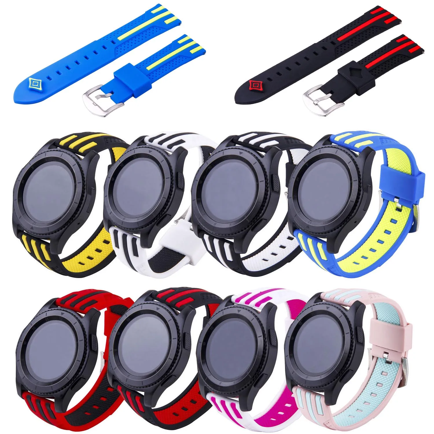 TW Striped Sports Silicone Band for Samsung Gear S3 Frontier Dual Colors Rubber Bracelet for Gear S3 Classic Watch Strap w Pins
TW Striped Sports Silicone Band for Samsung Gear S3 Frontier Dual Colors Rubber Bracelet for Gear S3 Classic Watch Strap w Pins