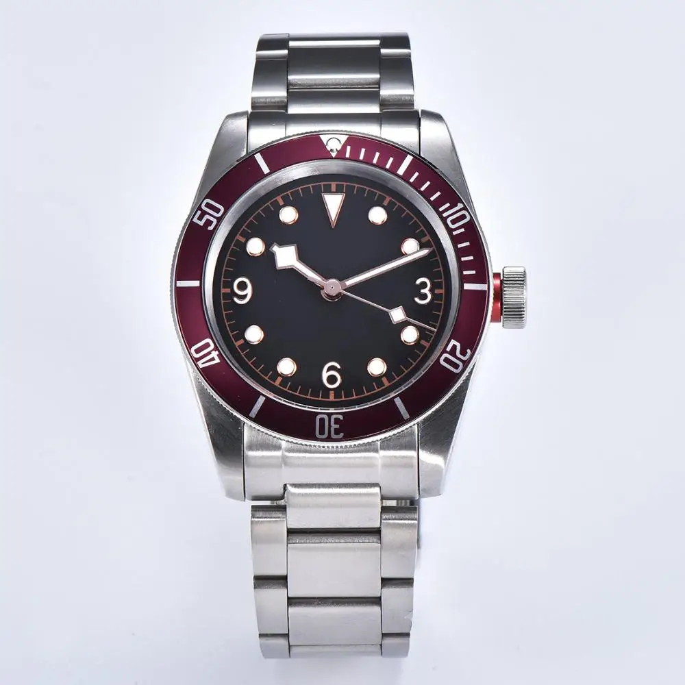 Watch diving military automatic movement luminous pointer aluminum 41mm men's red bezel luminous steel strap glass D13
Watch diving military automatic movement luminous pointer aluminum 41mm men's red bezel luminous steel strap glass D13