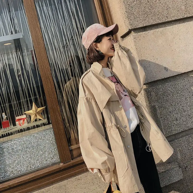 Korean fashion BF style lantern sleeve loose trench coat female 2018 autumn new spliced wide-waisted casual Tooling outwear L858
Korean fashion BF style lantern sleeve loose trench coat female 2018 autumn new spliced wide-waisted casual Tooling outwear L858