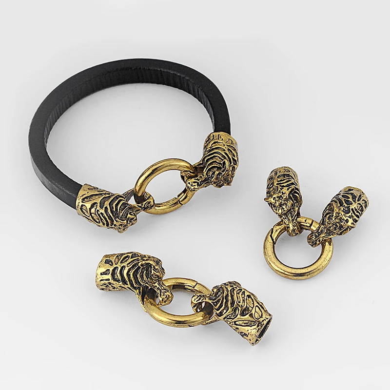 3 Sets Antique Gold Tiger Bracelet End Cap With Spring Clasp For 9mm Leather Cord Jewelry Making Findings
3 Sets Antique Gold Tiger Bracelet End Cap With Spring Clasp For 9mm Leather Cord Jewelry Making Findings