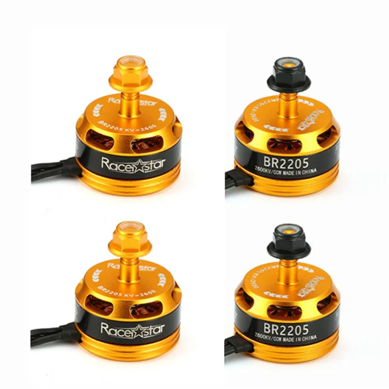 Горячая продажа 4 шт Racerstar Racing Edition 2205 BR2205 2600KV желтый 2 4S бесщеточный мотор для 210X220