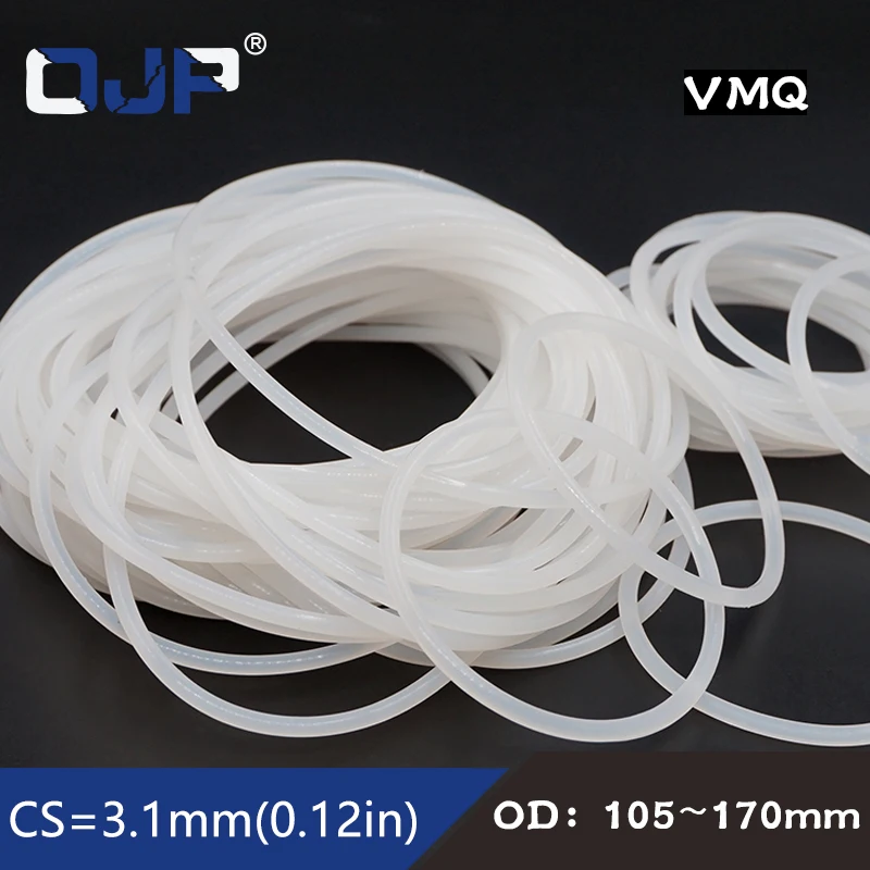White Silicon Ring Silicone O ring 3.1mm Thickness OD 105/110/120/130/135/140/150/170mm Rubber O-Ring Seal Gasket ORing Washer
White Silicon Ring Silicone O ring 3.1mm Thickness OD 105/110/120/130/135/140/150/170mm Rubber O-Ring Seal Gasket ORing Washer