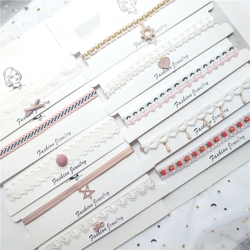 Korea Fabric Lace Plaid Striped Flower Summer Girls Woman Choker Fresh Vintage Clavicular Chain Short Necklace Jewelry
Korea Fabric Lace Plaid Striped Flower Summer Girls Woman Choker Fresh Vintage Clavicular Chain Short Necklace Jewelry