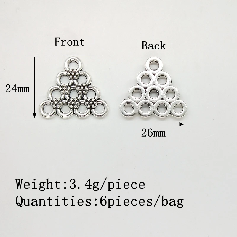 2019 Fashion 24*26mm 6 Pieces Zinc Alloy Triangle Connectors Porous Linker for DIY Earring Necklace Jewelry Accessories
2019 Fashion 24*26mm 6 Pieces Zinc Alloy Triangle Connectors Porous Linker for DIY Earring Necklace Jewelry Accessories