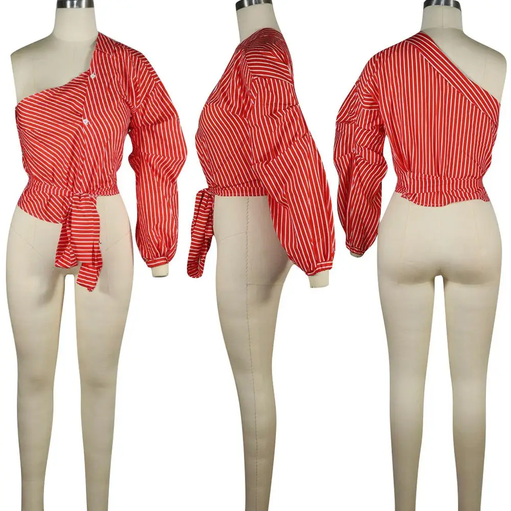 Colorful Striped Irregular One Shoulder Lantern Sleeve Loose Camiseta Mujer Fashion Casual Shirt Vintage Blouse Plus Size XXXL
Colorful Striped Irregular One Shoulder Lantern Sleeve Loose Camiseta Mujer Fashion Casual Shirt Vintage Blouse Plus Size XXXL