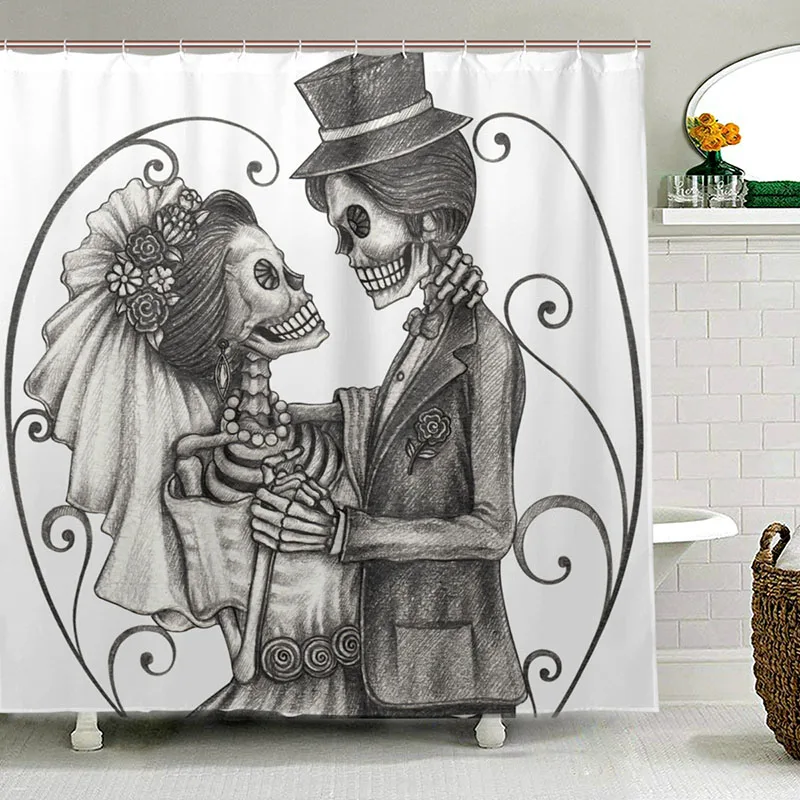 Day Of The Dead Shower Curtain Waterproof Polyester Love Valentine's Skull Skeleton Marriage Fabric Bathroom Curtain for Bath
Day Of The Dead Shower Curtain Waterproof Polyester Love Valentine's Skull Skeleton Marriage Fabric Bathroom Curtain for Bath