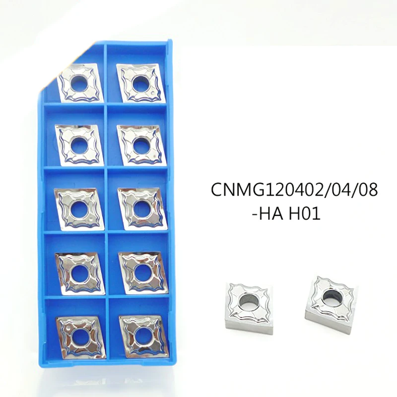 

Карбидные вставки CNMG120404/120408/120402-HA H01, 10 шт., внешние Токарные вставки, токарный инструмент, обработка алюминия с ЧПУ