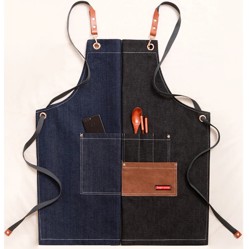 Denim Bibs Aprons for Women Men Leather BBQ Chef Home Kitchen Dress Barber Hairdres Cafe Cook Waiter Custom logo Pinafore Gift
Denim Bibs Aprons for Women Men Leather BBQ Chef Home Kitchen Dress Barber Hairdres Cafe Cook Waiter Custom logo Pinafore Gift