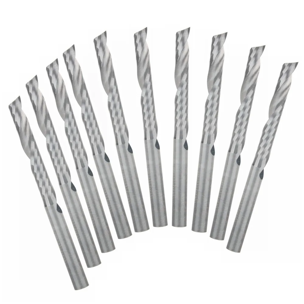 10PCS 3.175 X 20mm Single Flute Spiral Carbide CNC Router Bits Milling Cutter
10PCS 3.175 X 20mm Single Flute Spiral Carbide CNC Router Bits Milling Cutter