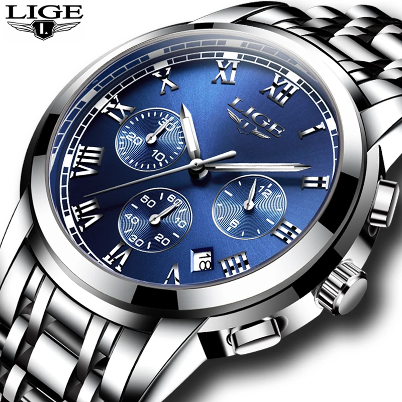 New Watches Men Luxury Brand LIGE Chronograph Men Sports Watches Waterproof Full Steel Quartz Men's Watch Relogio Masculino+Box
New Watches Men Luxury Brand LIGE Chronograph Men Sports Watches Waterproof Full Steel Quartz Men's Watch Relogio Masculino+Box