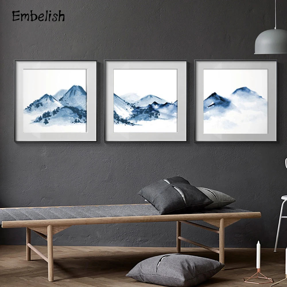 Embelish 3 Pieces Chinese Traditional Style Far Blue Mountains Pictures For Living Room Home Decor Wall Posters Canvas Paintings
Embelish 3 Pieces Chinese Traditional Style Far Blue Mountains Pictures For Living Room Home Decor Wall Posters Canvas Paintings