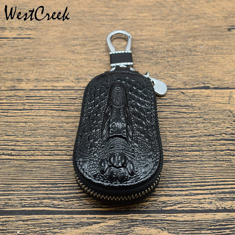 WESTCREEK Brand Genuine Leather Retro Crocodile Pattern Men Zipper Car Key Wallets Women Cowhide Key Holder Organizer Keychain 
WESTCREEK Brand Genuine Leather Retro Crocodile Pattern Men Zipper Car Key Wallets Women Cowhide Key Holder Organizer Keychain