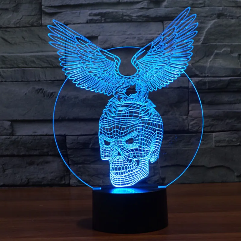 Бесплатная доставка, фантастический дизайн, 3D декор, Орел, череп, форма, креативный Ночной светильник, крутая лампа для украшения дома
Бесплатная доставка, фантастический дизайн, 3D декор, Орел, череп, форма, креативный Ночной светильник, крутая лампа для украшения дома