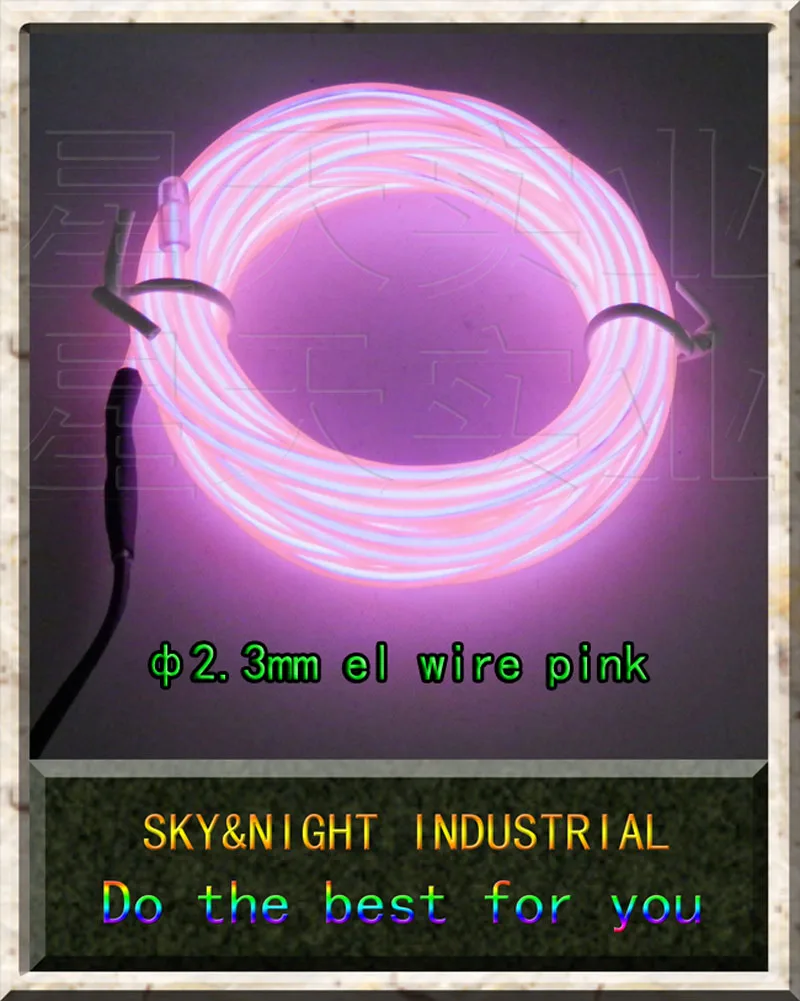 Free Shipping 2.3mm Flexible Neon Glow Light EL Wire 3M with inverter Rope with 10 Different Colors-Pink
Free Shipping 2.3mm Flexible Neon Glow Light EL Wire 3M with inverter Rope with 10 Different Colors-Pink