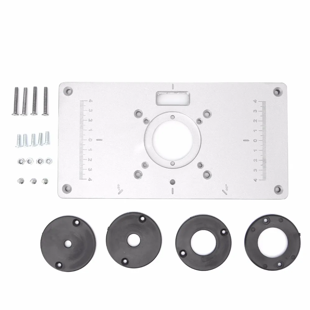 700C Aluminum Router Table Insert Plate + 4 Rings Screws For Woodworking Benches
700C Aluminum Router Table Insert Plate + 4 Rings Screws For Woodworking Benches