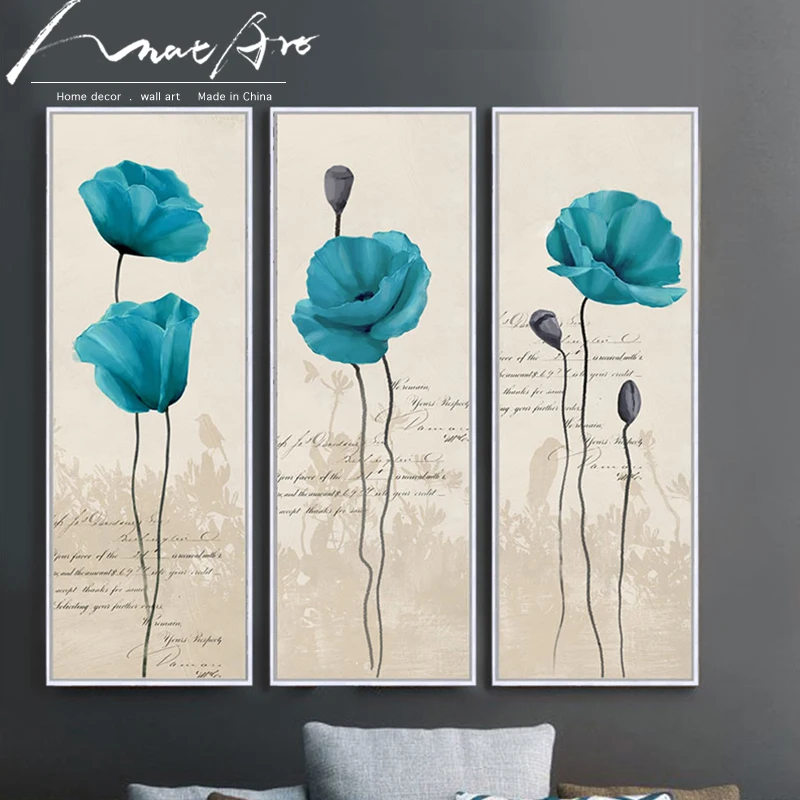 3 шт. настенные картины с цветами мака для гостиной|picture for living room|canvas picturecanvas art |