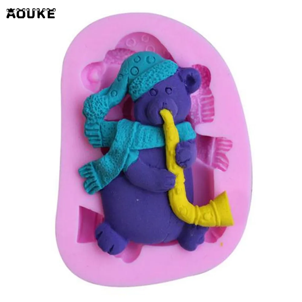 DIY Tools for Cake Decoration Large Lovely Cartoon Saxophone Bear with Scarf&Hat Chocolate Liquid Silicone Pastry mould Pudding
DIY Tools for Cake Decoration Large Lovely Cartoon Saxophone Bear with Scarf&Hat Chocolate Liquid Silicone Pastry mould Pudding