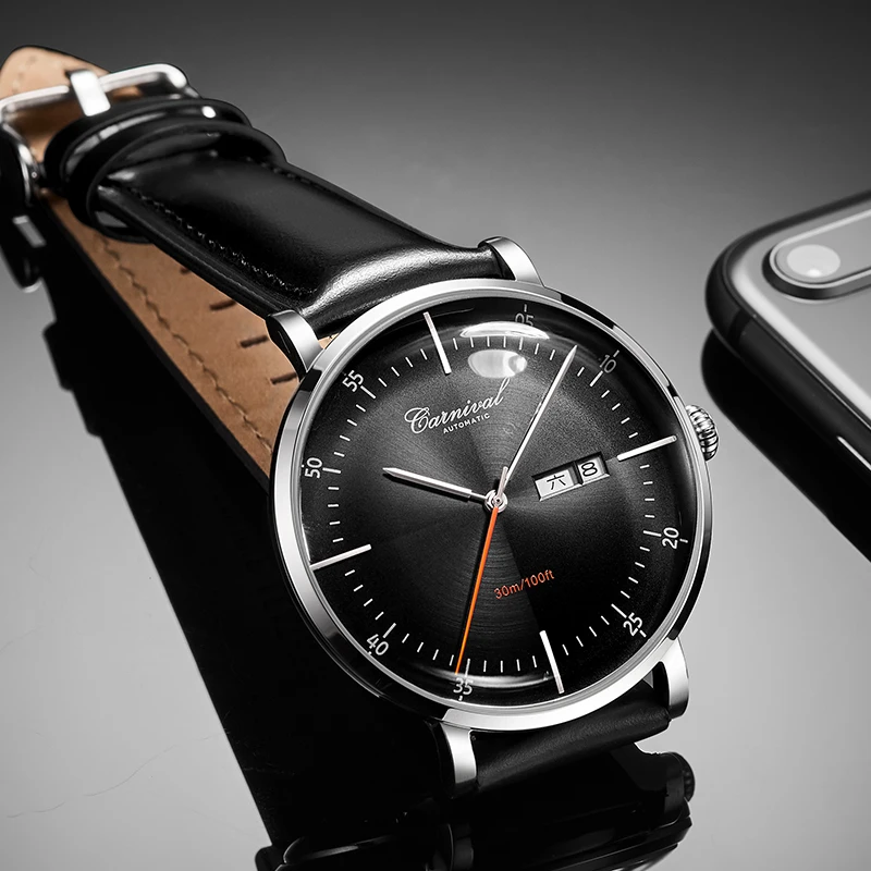 Carnival Mechanical Automatic Watch Men Reloj Hombre Leather Strap Mens Watches Top Brand Luxury Waterproof Gold Wristwatch
Carnival Mechanical Automatic Watch Men Reloj Hombre Leather Strap Mens Watches Top Brand Luxury Waterproof Gold Wristwatch