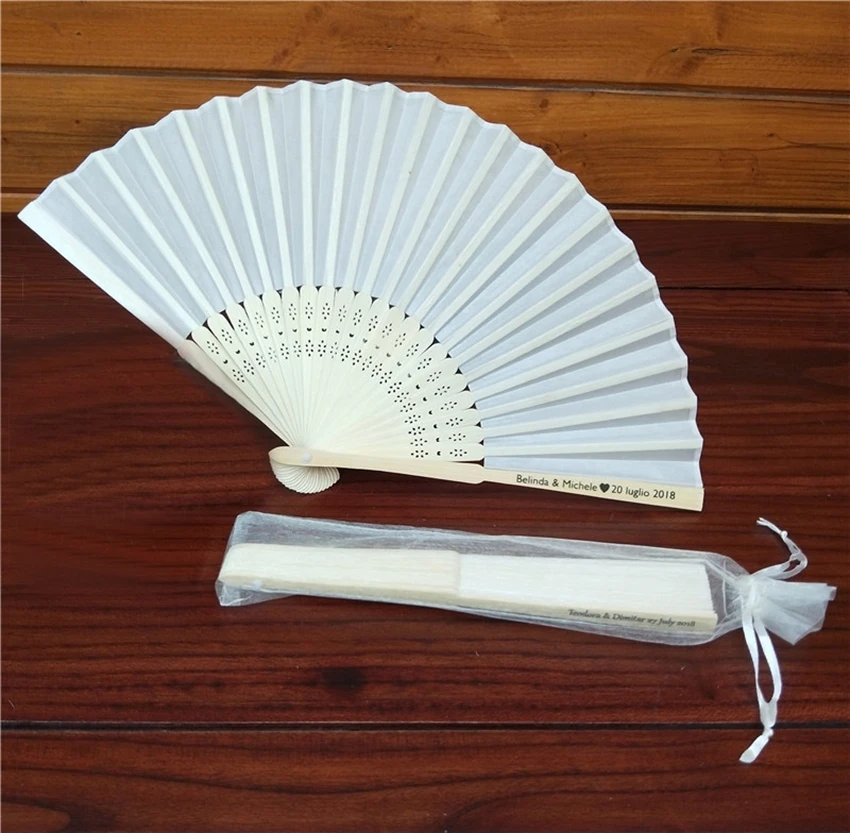 50 шт. Белый Складной вентилятор летний бамбуковый ручной китайский танец