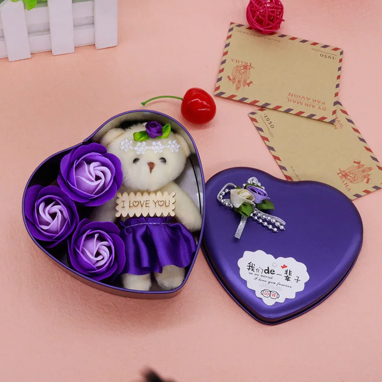 Lovely Heart-Shaped Rose Soap Flower with Plush Animal toys Teddy Bear Doll Romantic Wedding Party Flower Petals Valentine gifts
Lovely Heart-Shaped Rose Soap Flower with Plush Animal toys Teddy Bear Doll Romantic Wedding Party Flower Petals Valentine gifts
