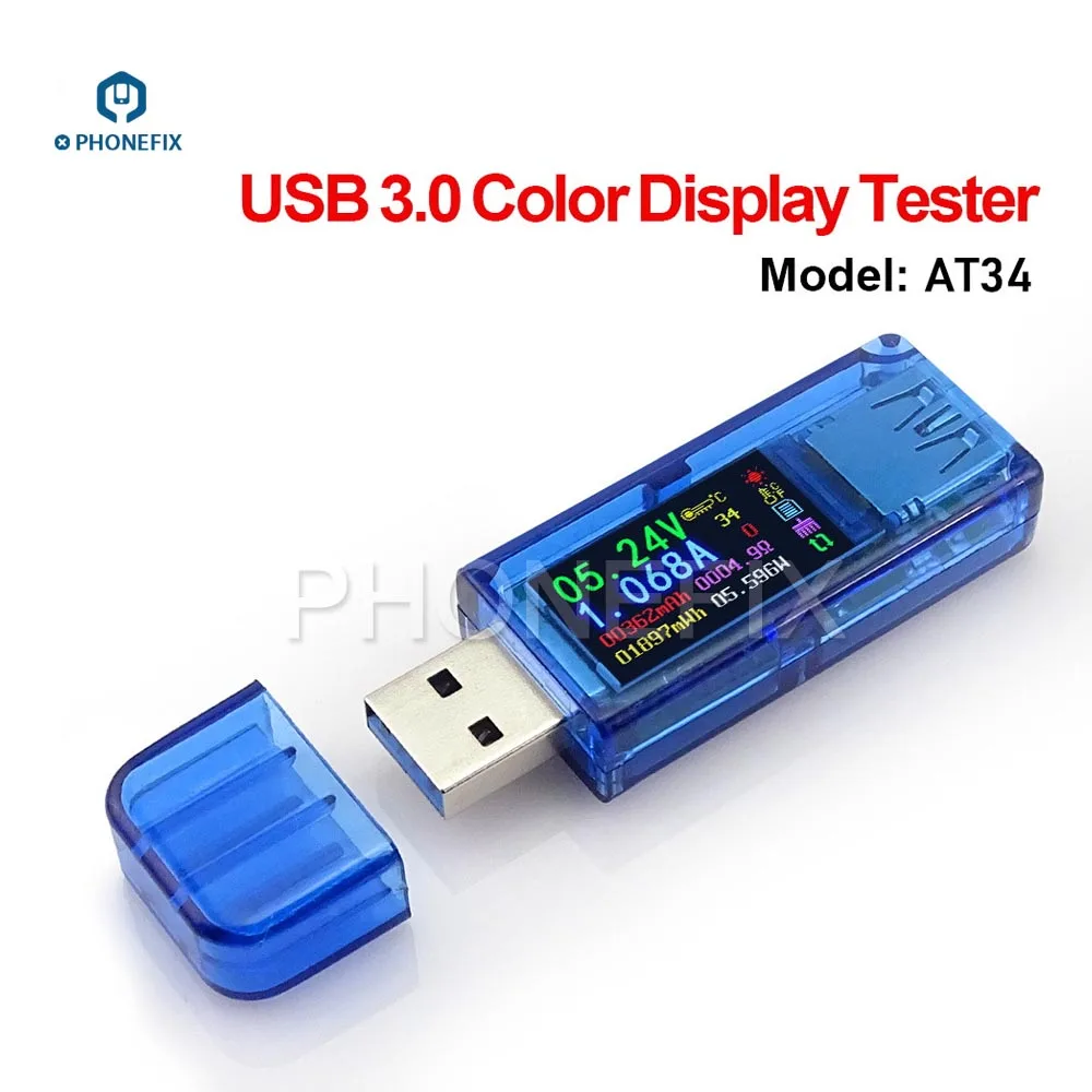 RD AT34 USB 3.0 Color LCD USB Tester Mini Multimeter Phone Repair Assistant for Voltmeter Ammeter Voltage Current Detector
RD AT34 USB 3.0 Color LCD USB Tester Mini Multimeter Phone Repair Assistant for Voltmeter Ammeter Voltage Current Detector