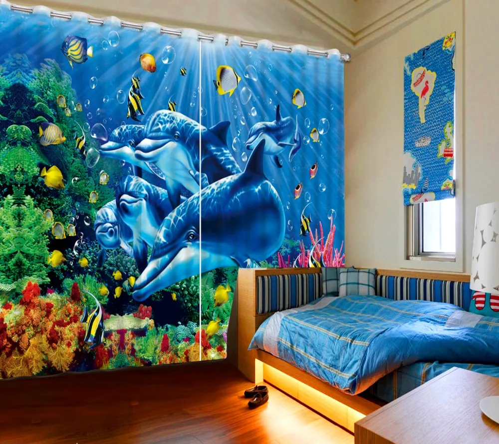 Luxury Blackout 3D Curtains For Living room Bedding room Office ocean dolphin custom curtains
Luxury Blackout 3D Curtains For Living room Bedding room Office ocean dolphin custom curtains