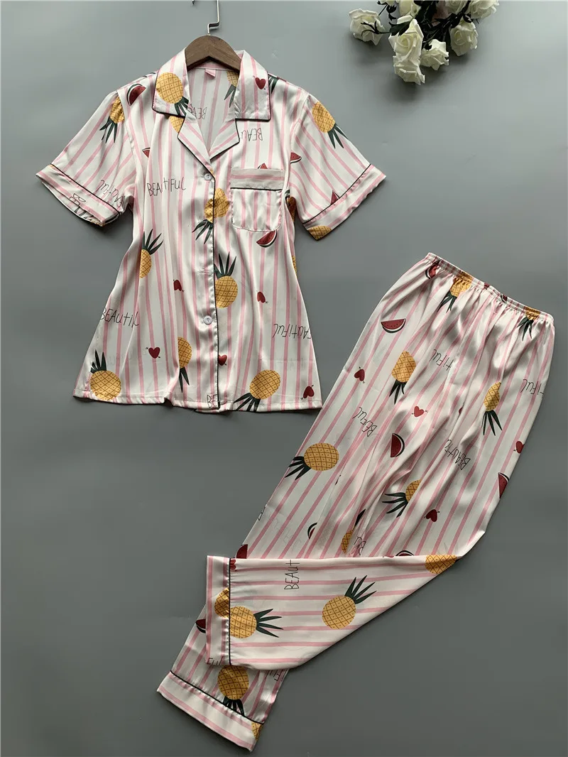 Фото 8 видов цветов шелковые пижамы атласные пижамные комплекты - купить