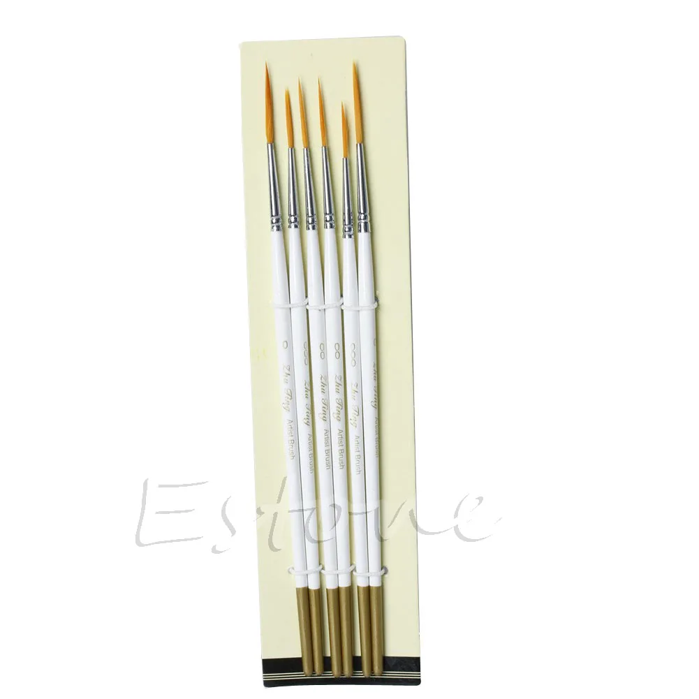 2021 New Hot 6Pcs/Set Nylon Hair Round Paint Brush Hook Line Pen Artist Draw Painting Craft
2021 New Hot 6Pcs/Set Nylon Hair Round Paint Brush Hook Line Pen Artist Draw Painting Craft