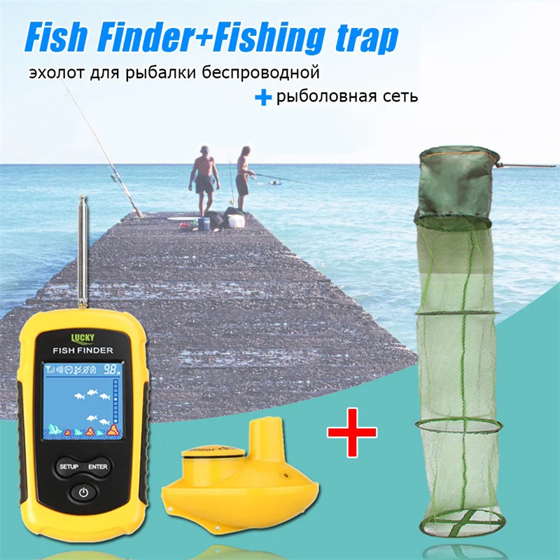Russian manual Echo Sounder Wireless Fish Finder Portable LCD Display Depth 120m Sonar Senso Alarm Fishing Net Fish Trap Creel
Russian manual Echo Sounder Wireless Fish Finder Portable LCD Display Depth 120m Sonar Senso Alarm Fishing Net Fish Trap Creel
