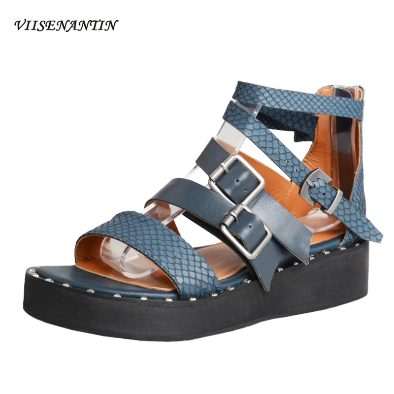 VIISENANTIN 2019 New Consice Sandal Shoe Rivets Thick Sole Platform Ankle Buckle Strap Sandal Blue White Gladiator Shoe Women
VIISENANTIN 2019 New Consice Sandal Shoe Rivets Thick Sole Platform Ankle Buckle Strap Sandal Blue White Gladiator Shoe Women